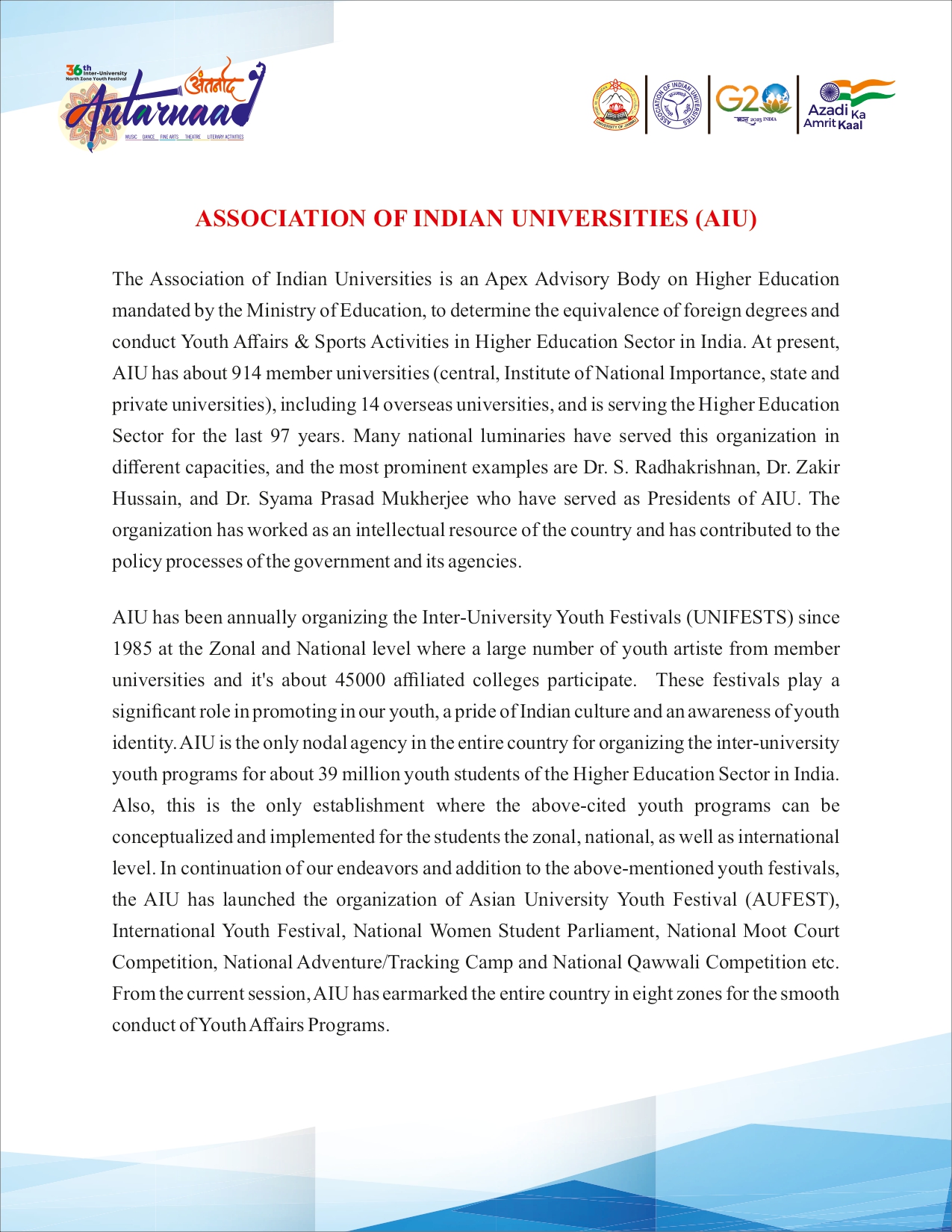About Association of Indian Universities (AIU) Jammu University
